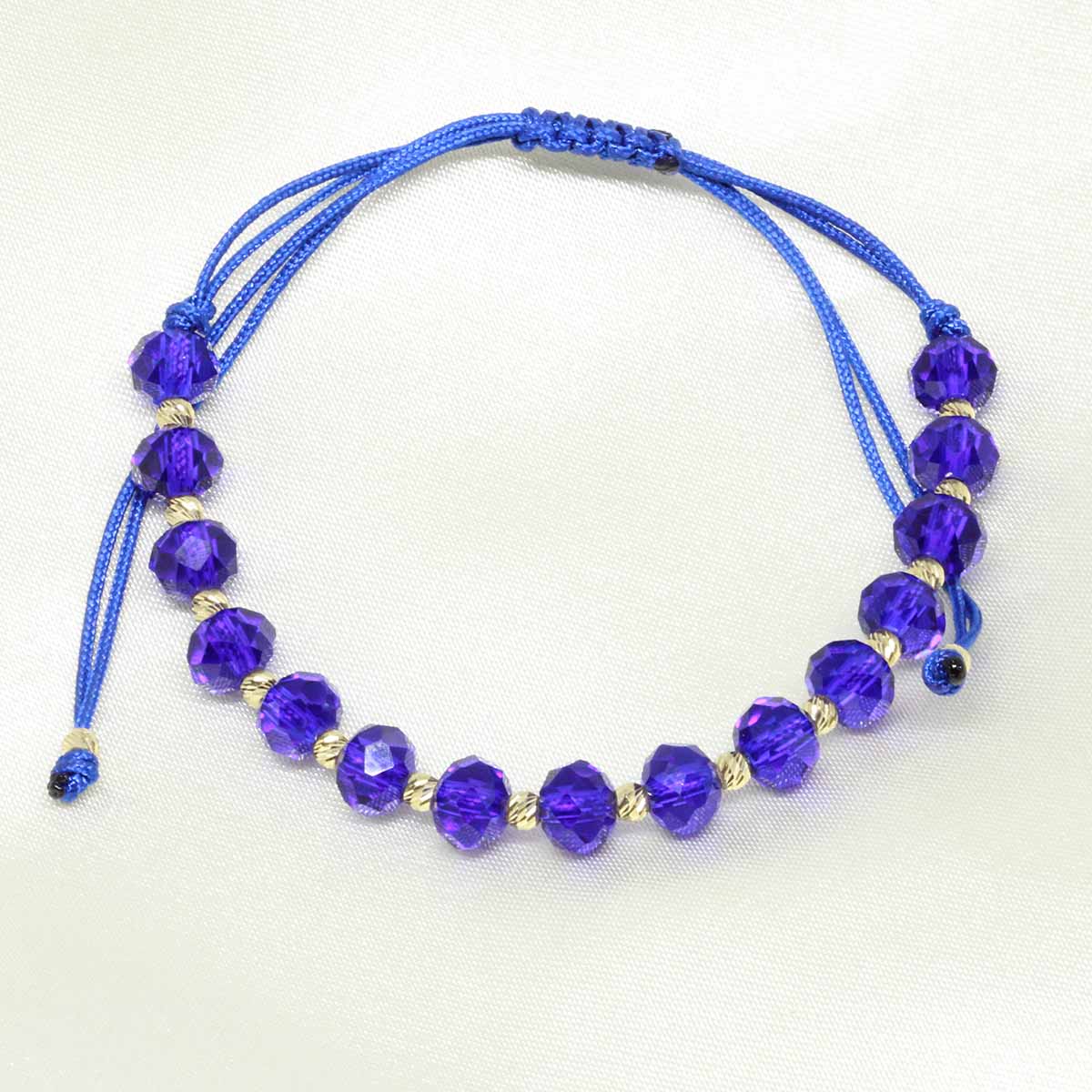 Bratara Snur Bile Aur 14k si Cristale Albastre - Bijuteria Cleopatra