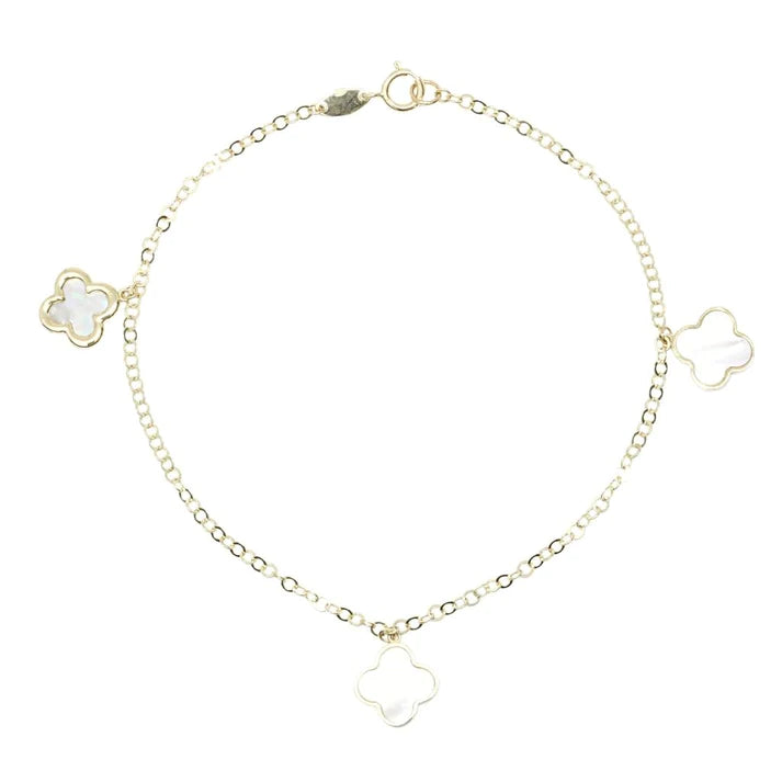 Bratara Aur 14k Floare cu Sidef