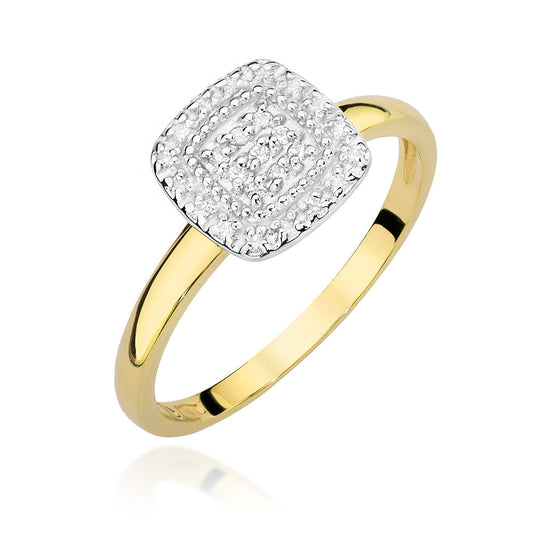 Inel de Logodna din Aur Galben 14k cu Diamant 0.13ct