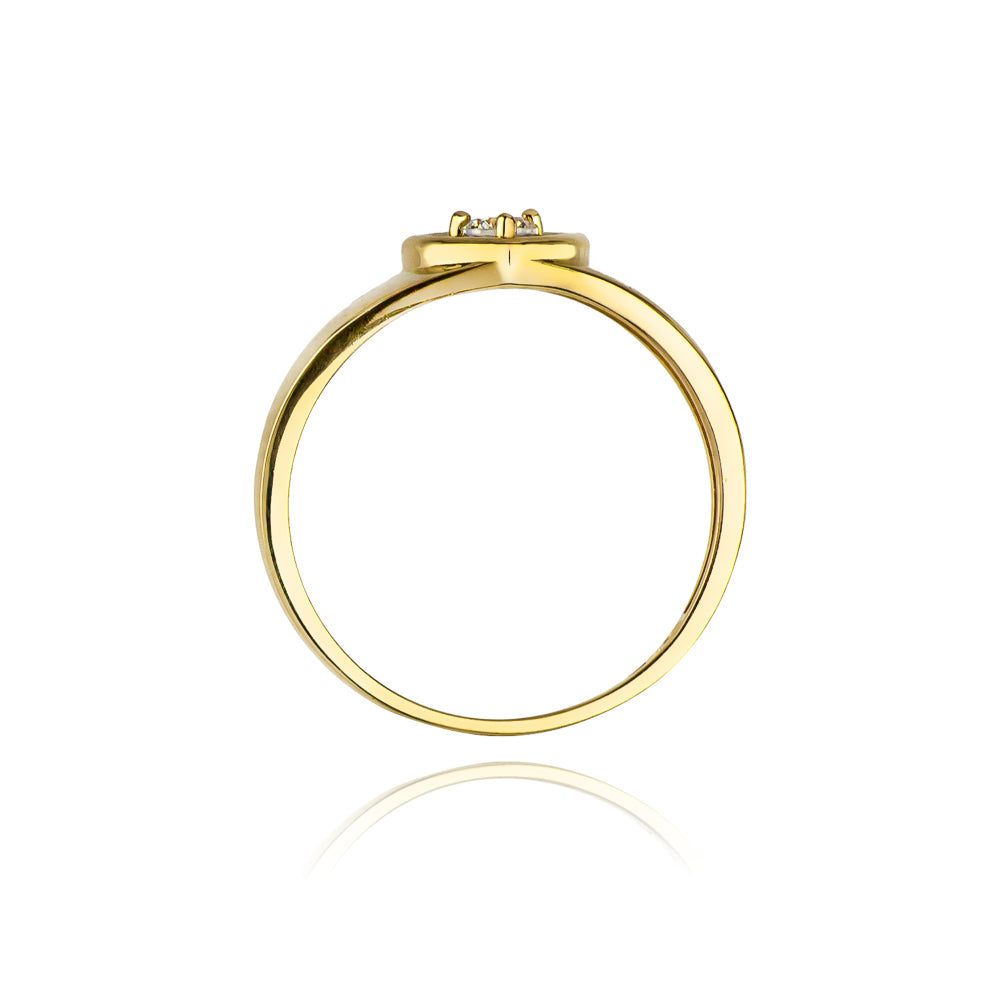 Inel de Logodna din Aur 14k Inima cu Diamant 0.10ct - Bijuteria Cleopatra