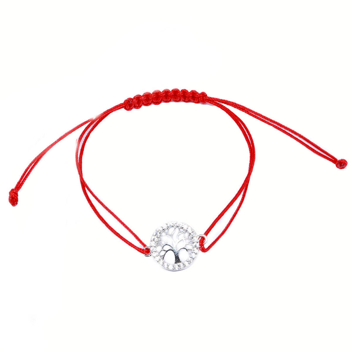 Bratara Argint Snur Rosu Copacul Vietii - Bijuteria Cleopatra