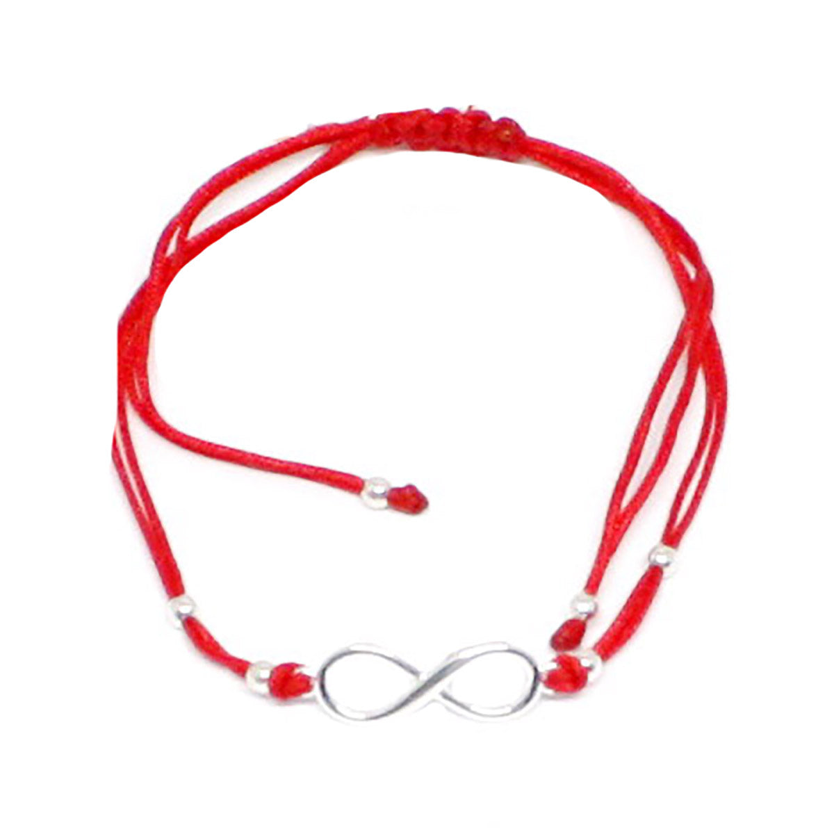Bratara Argint Snur Rosu Infinit - Bijuteria Cleopatra