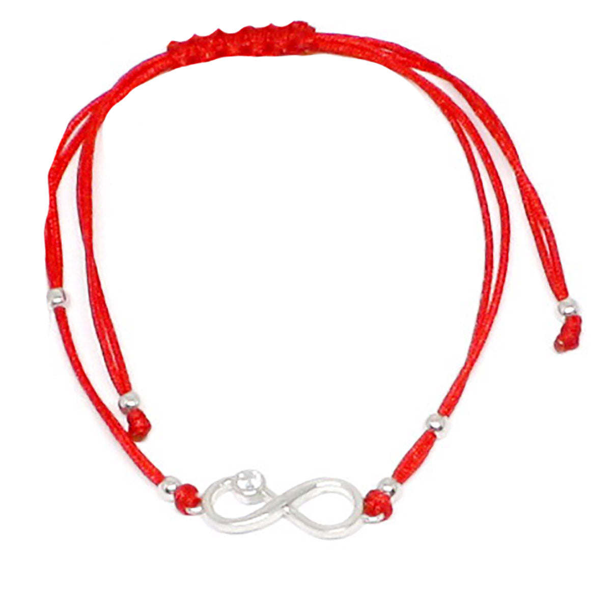 Bratara Argint Snur Rosu Infinit - Bijuteria Cleopatra