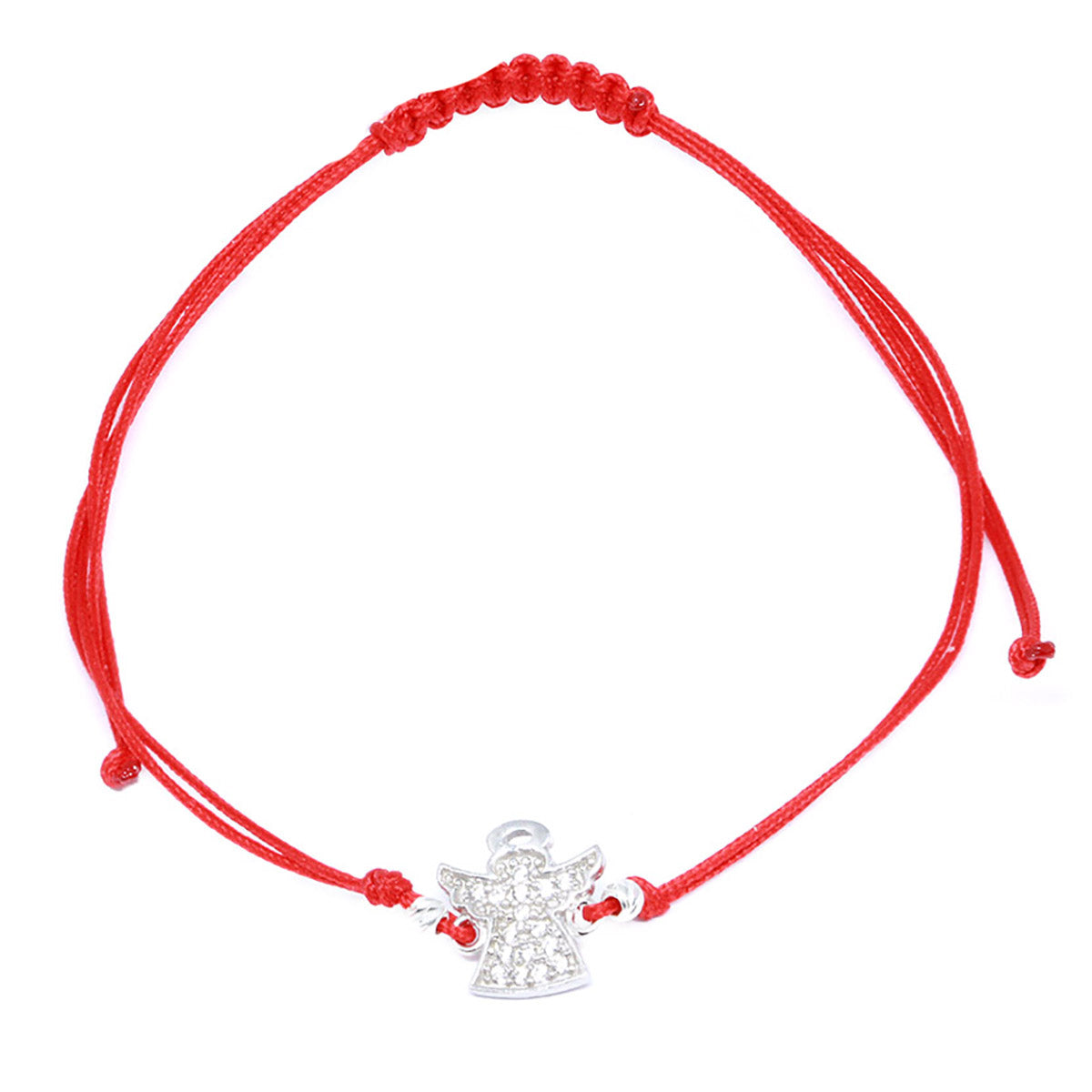 Bratara Argint Snur Rosu Ingeras - Bijuteria Cleopatra