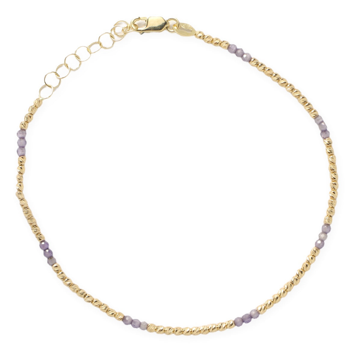 Bratara Aur 14k cu Bilute si Pietre Zirconia Lila - Bijuteria Cleopatra