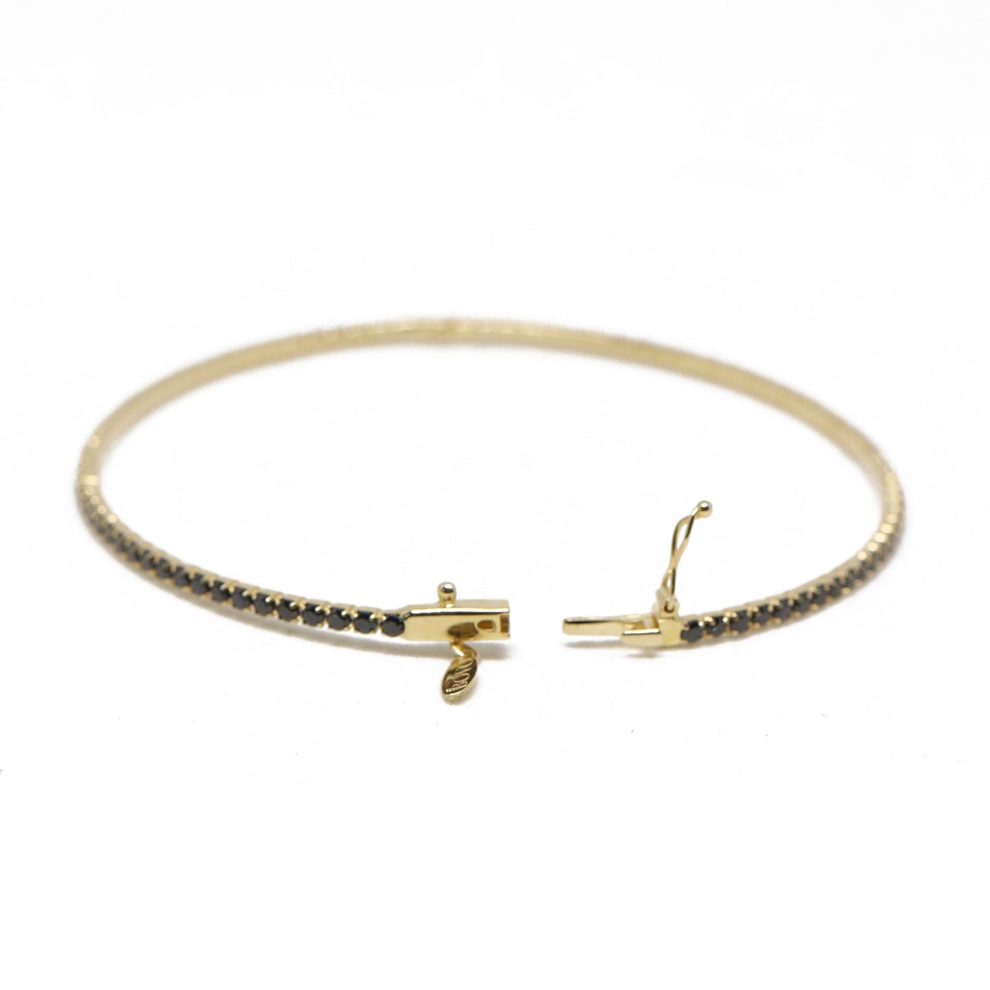 Bratara aur 14k fixa cu pietre negre - Bijuteria Cleopatra
