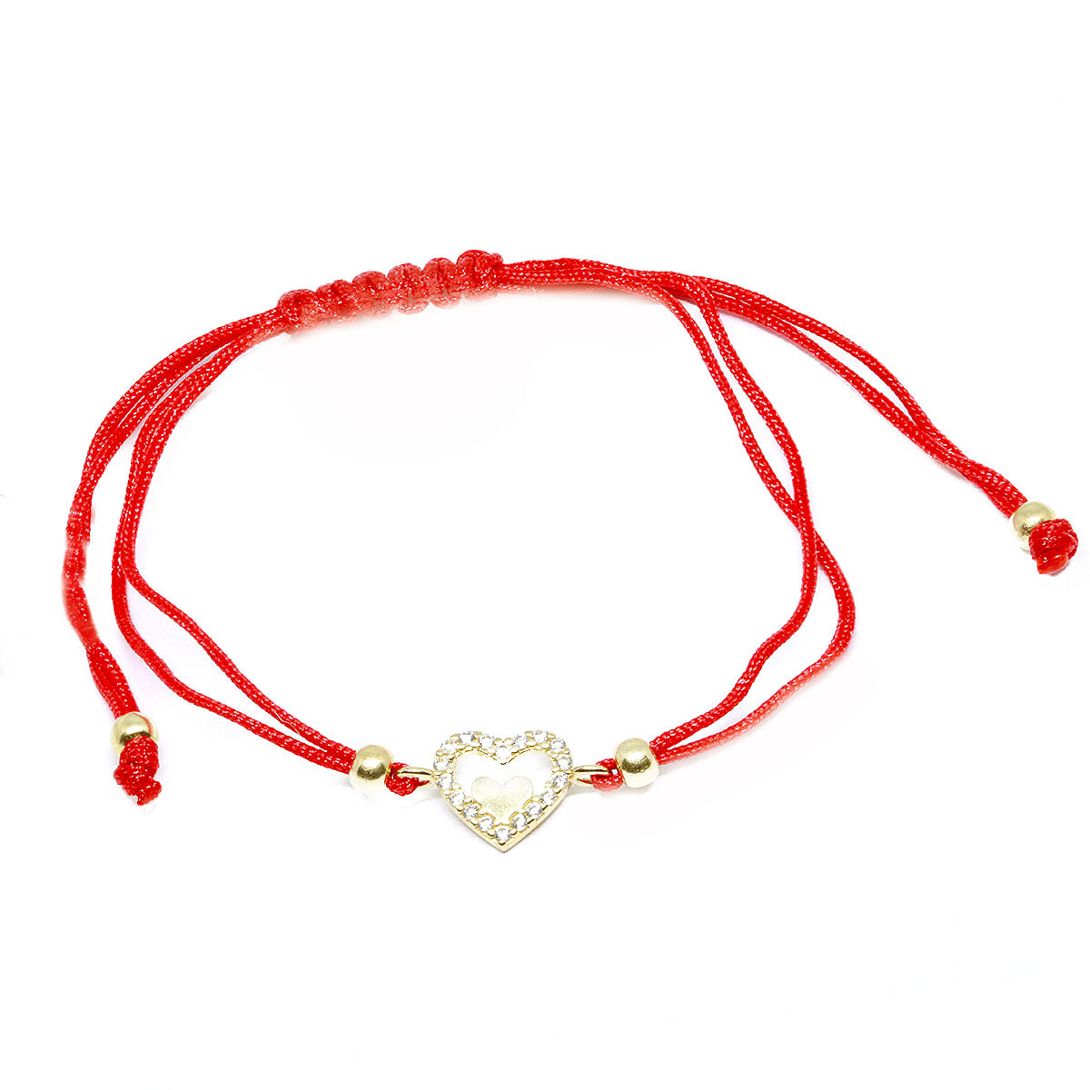 Bratara Aur 14k Snur Rosu si Inima - Bijuteria Cleopatra