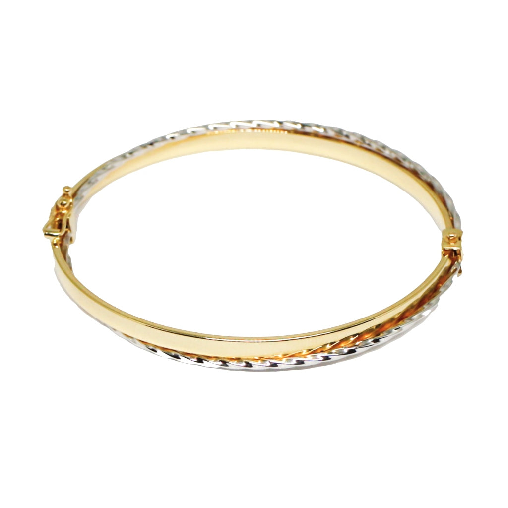 Bratara Fixa Aur Alb si Galben 14k - Bijuteria Cleopatra