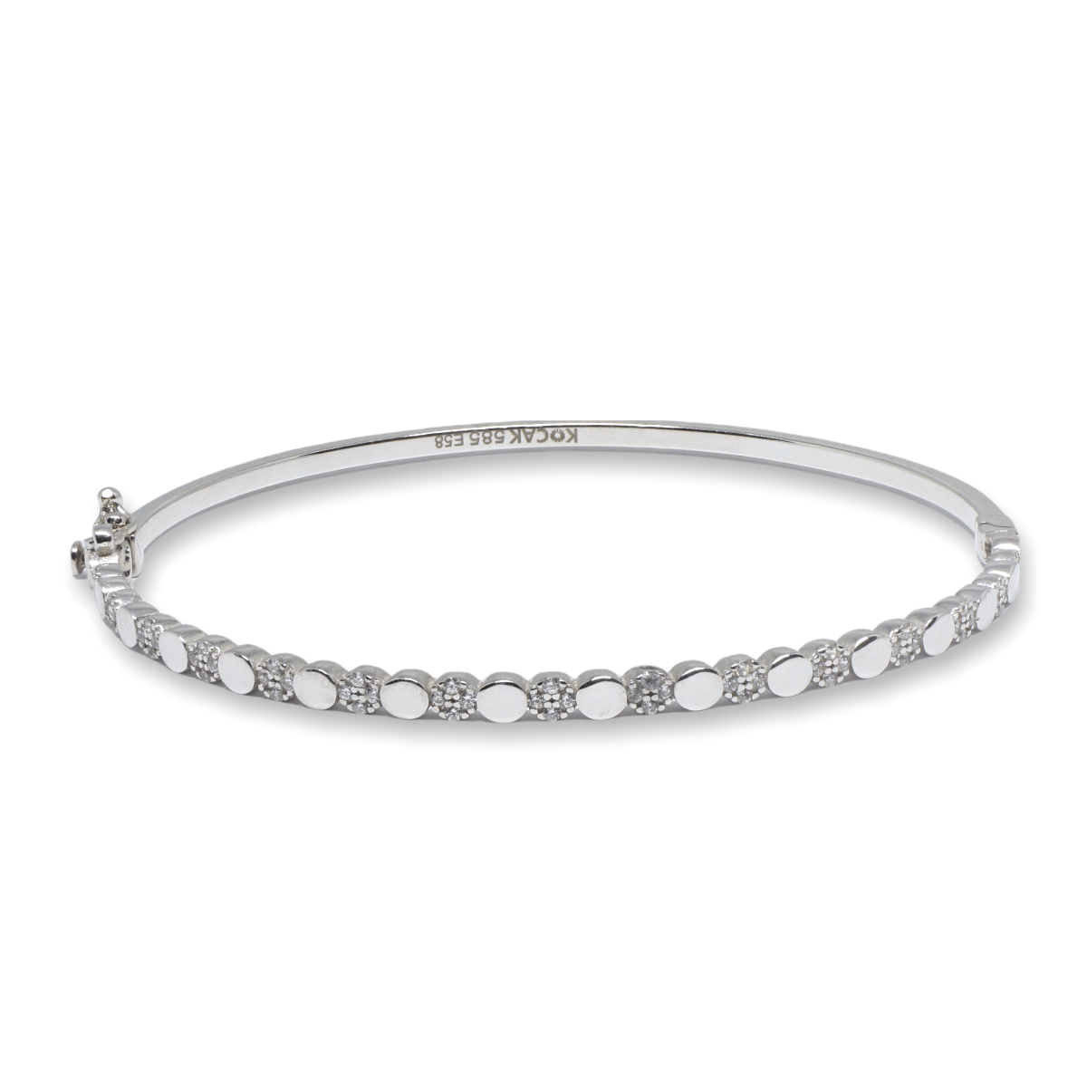 Bratara Dama Fixa Aur Alb14k cu Pietre Zirconia - Bijuteria Cleopatra