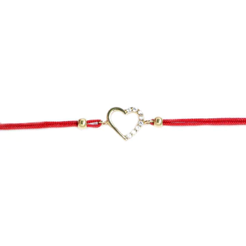 Bratara Snur Aur 14k Inima cu Pietre - Bijuteria Cleopatra