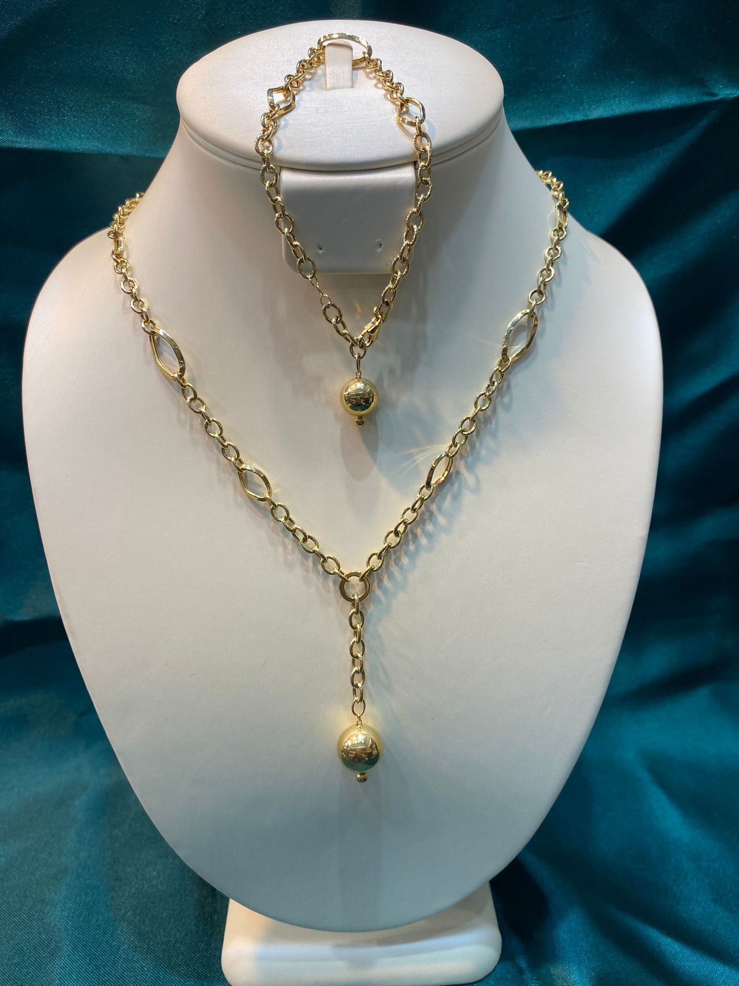 Set Lant Aur 14K Bila