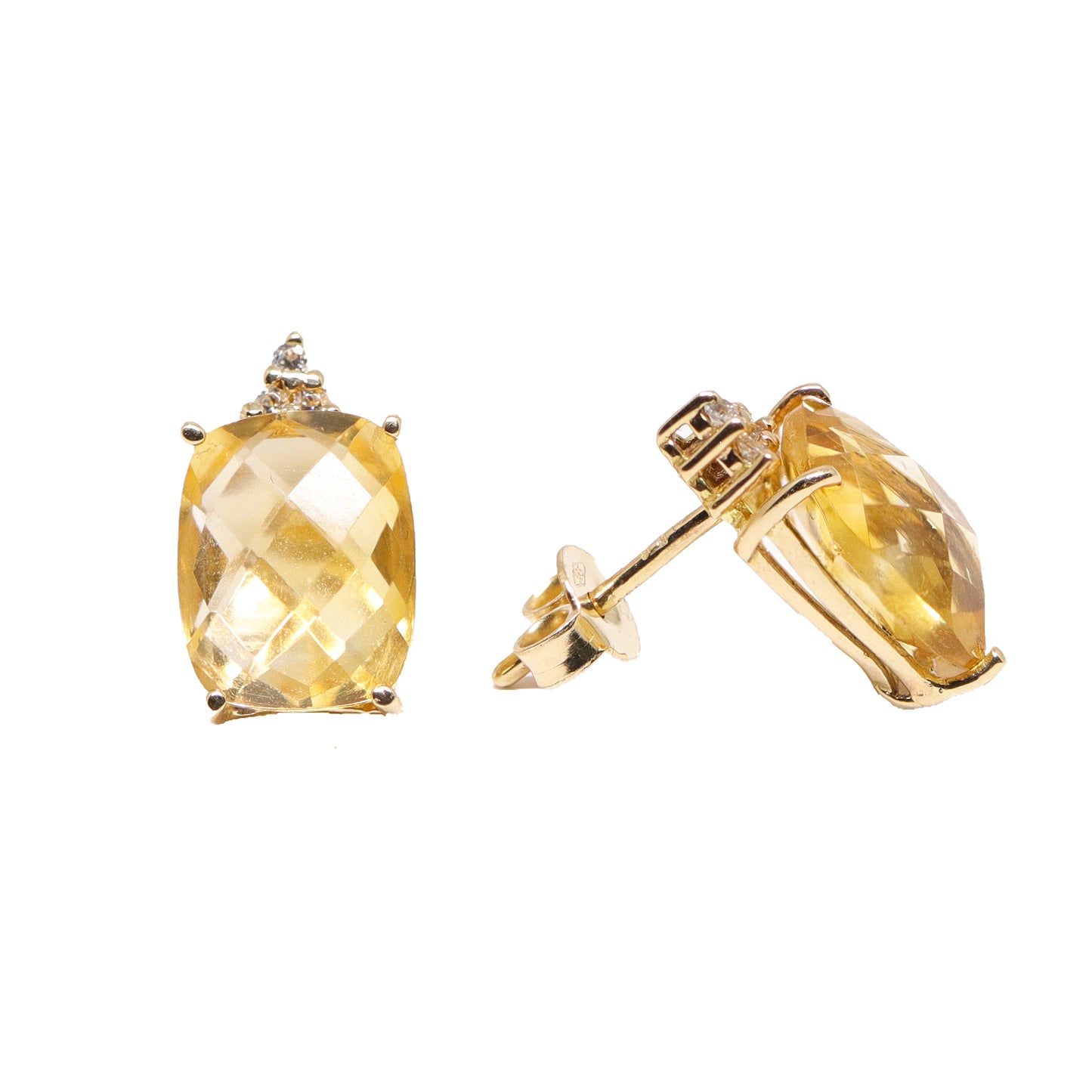 Cercei aur 14k cu Piatra Citrin - Bijuteria Cleopatra