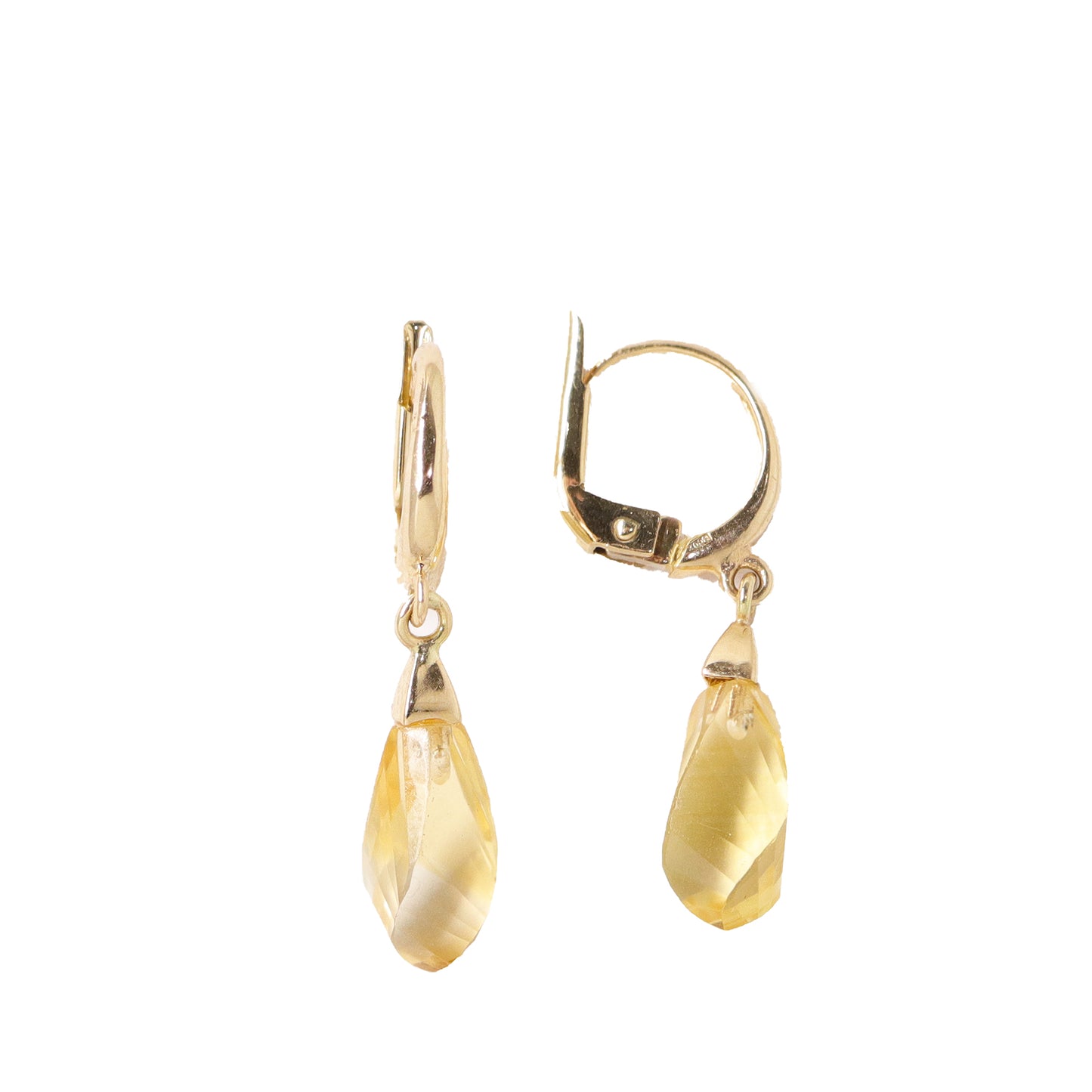 Cercei aur 14k cu piatra Citrin - Bijuteria Cleopatra
