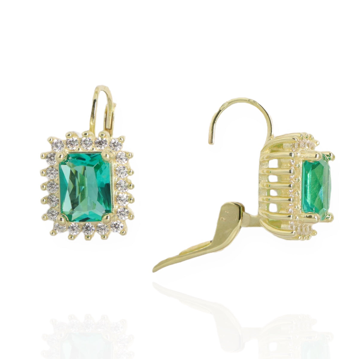 Cercei Aur 14K Cu Piatra Paraiba - Bijuteria Cleopatra