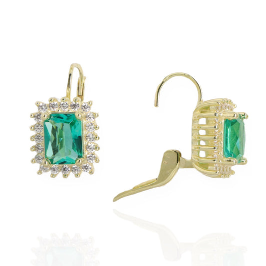 Cercei Aur 14K Cu Piatra Paraiba - Bijuteria Cleopatra