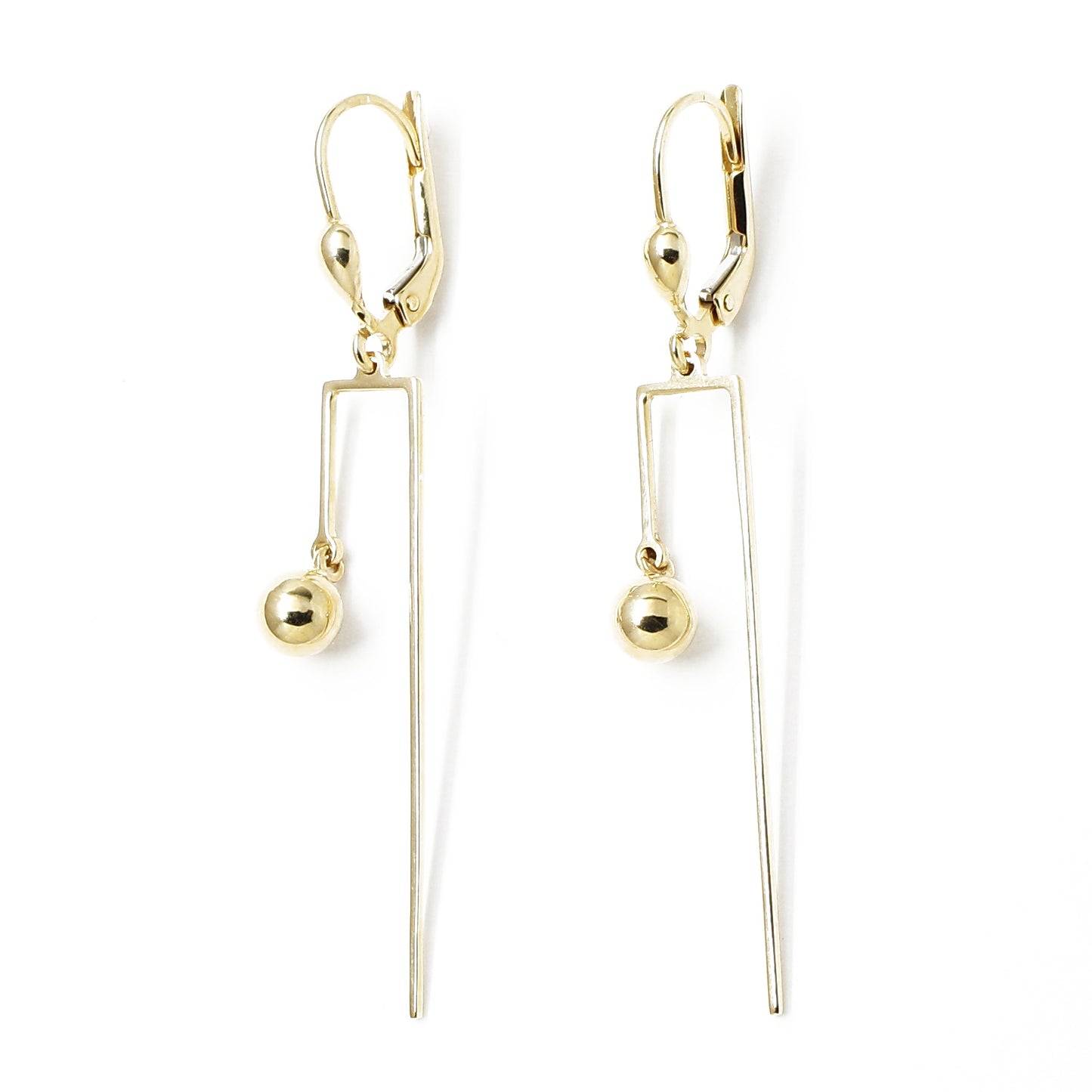 Cercei Aur 14k Lungi cu Bila - Bijuteria Cleopatra