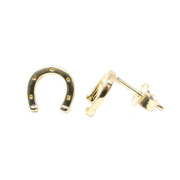 Cercei Aur Galben 14k Potcoava - Bijuteria Cleopatra