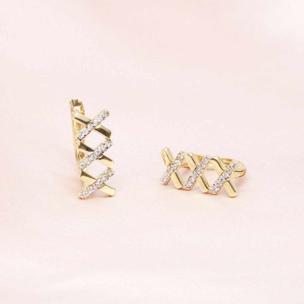 Cercei Aur 14k Model Zig-Zag - Bijuteria Cleopatra