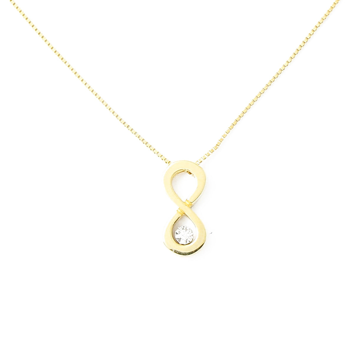 Colier Aur 14k Infinit cu Diamant - Bijuteria Cleopatra
