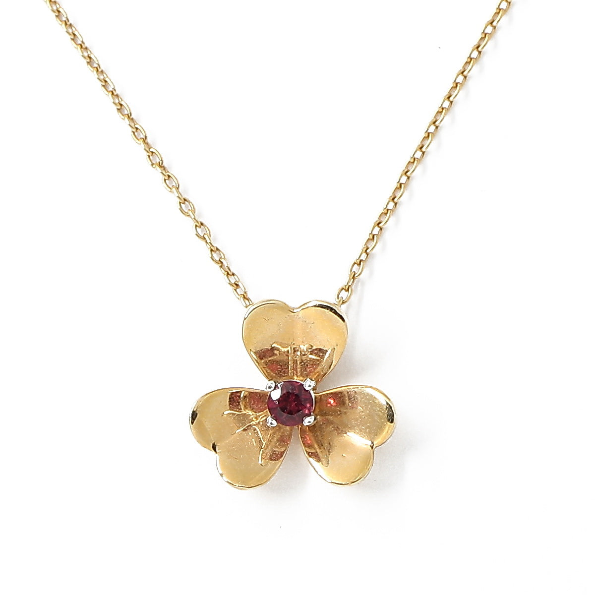 Colier Aur 18k Floare cu Rubin - Bijuteria Cleopatra