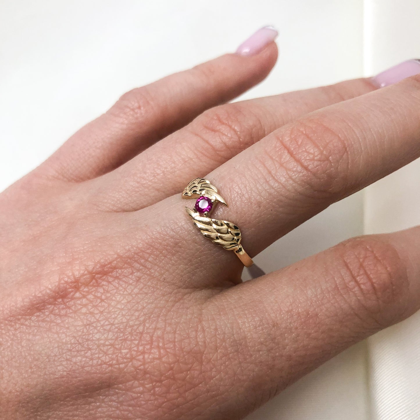 Inel Aur 14k Aripi de Inger - Bijuteria Cleopatra