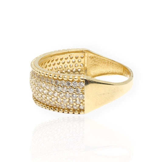 Inel Aur 14K Cristale Zirconia Albe - Bijuteria Cleopatra