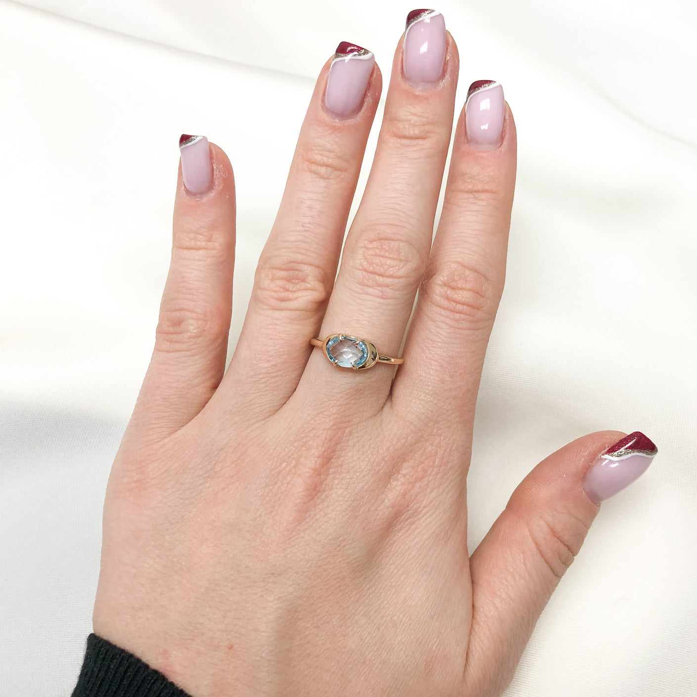 Inel Aur 14k cu Piatra Blue Topaz - Bijuteria Cleopatra