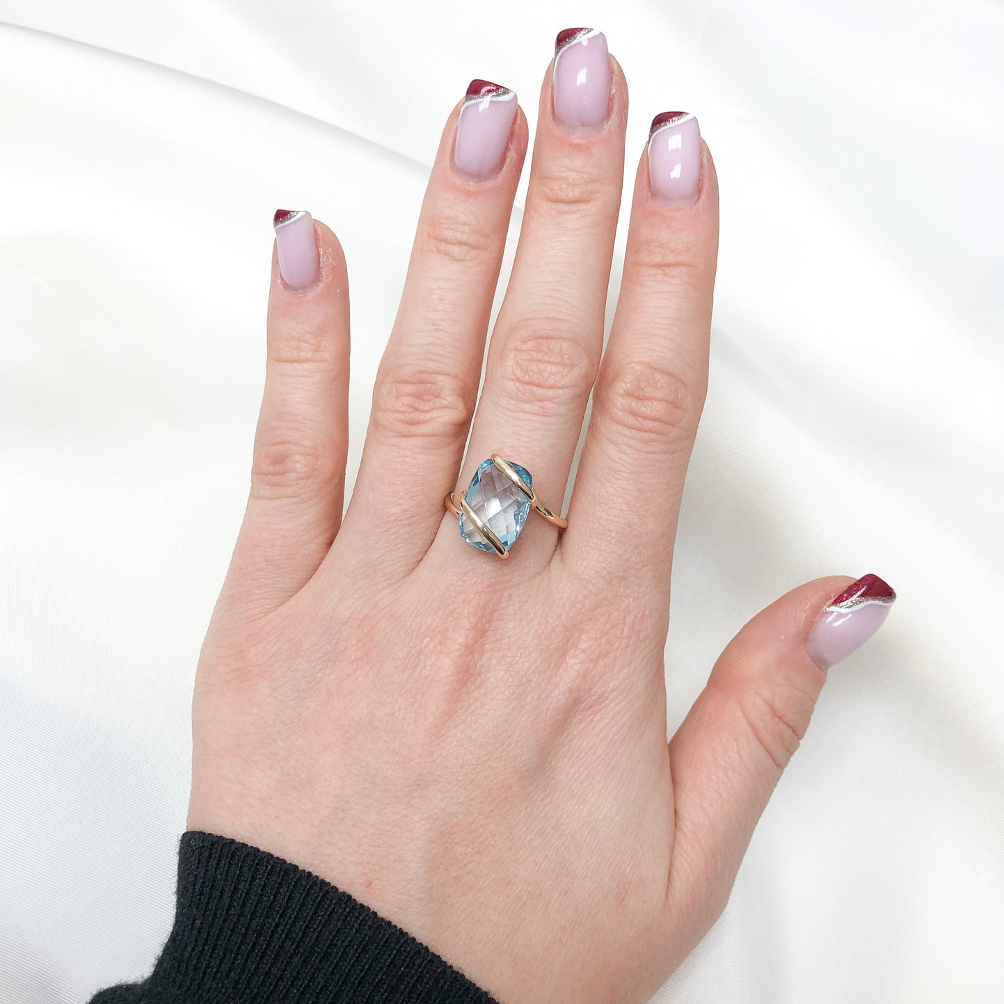 Inel Aur 14k cu Piatra Blue Topaz - Bijuteria Cleopatra