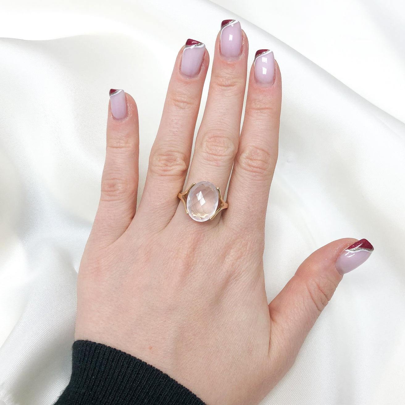 Inel Aur 14k cu Piatra Cuart Roz - Bijuteria Cleopatra