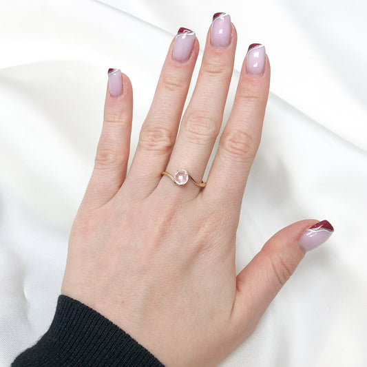 Inel Aur 14k cu Piatra Cuart Roz - Bijuteria Cleopatra