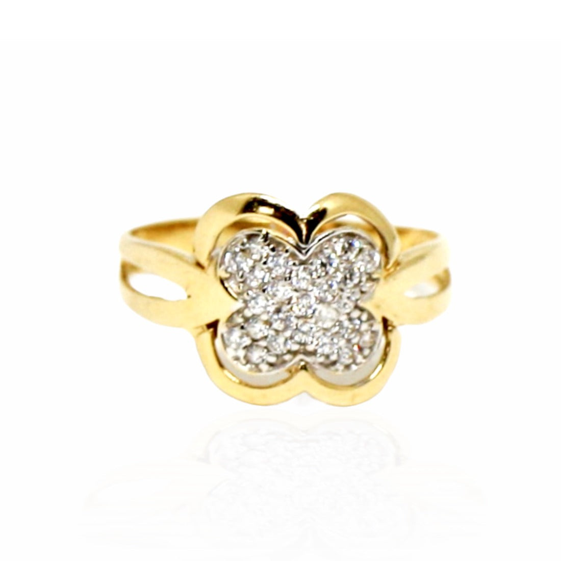 Inel Aur 14k Floare Minimalista cu Pietre Zirconia - Bijuteria Cleopatra