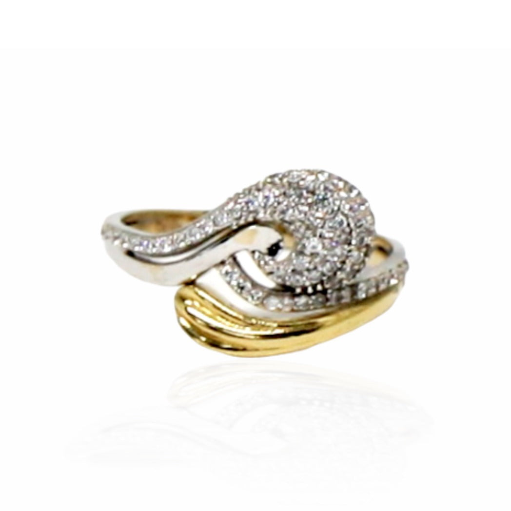 Inel Aur 14k Val Pavat cu Pietre Zirconia - Bijuteria Cleopatra