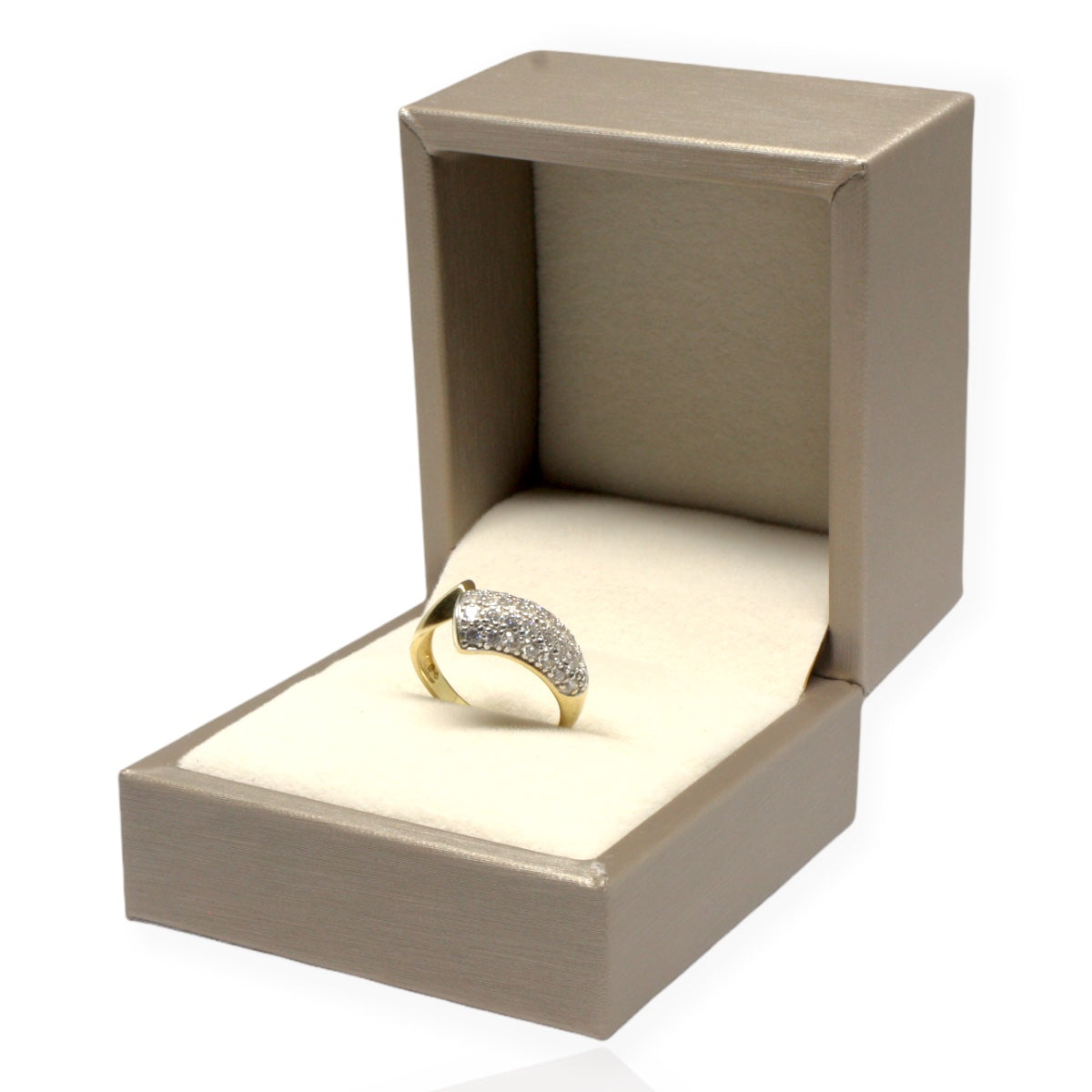 Inel Aur 14K Spirala cu Pietre Zirconia Albe - Bijuteria Cleopatra