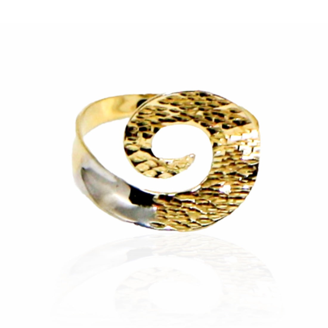 Inel Aur Alb si Galben 14k Spirala - Bijuteria Cleopatra