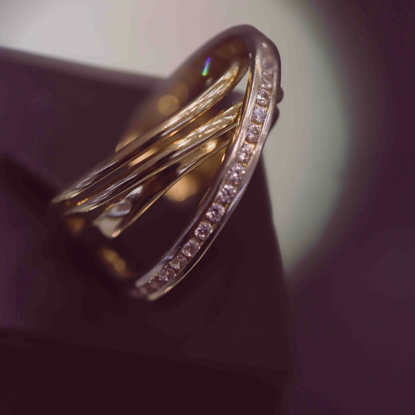 Inel Aur 14k X cu Pietre Zirconia Albe - Bijuteria Cleopatra