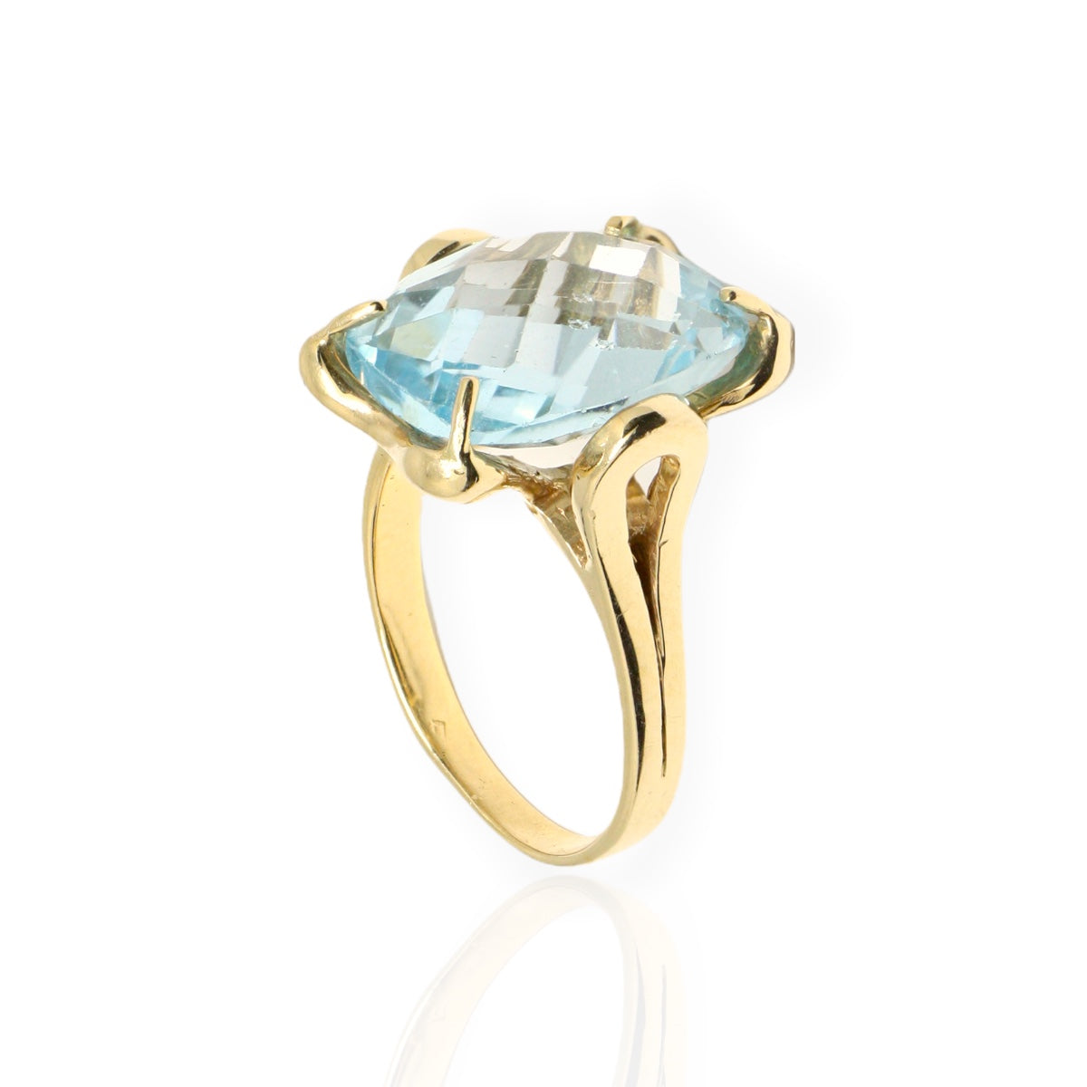 Inel Aur 14k cu Piatra Blue Topaz - Bijuteria Cleopatra