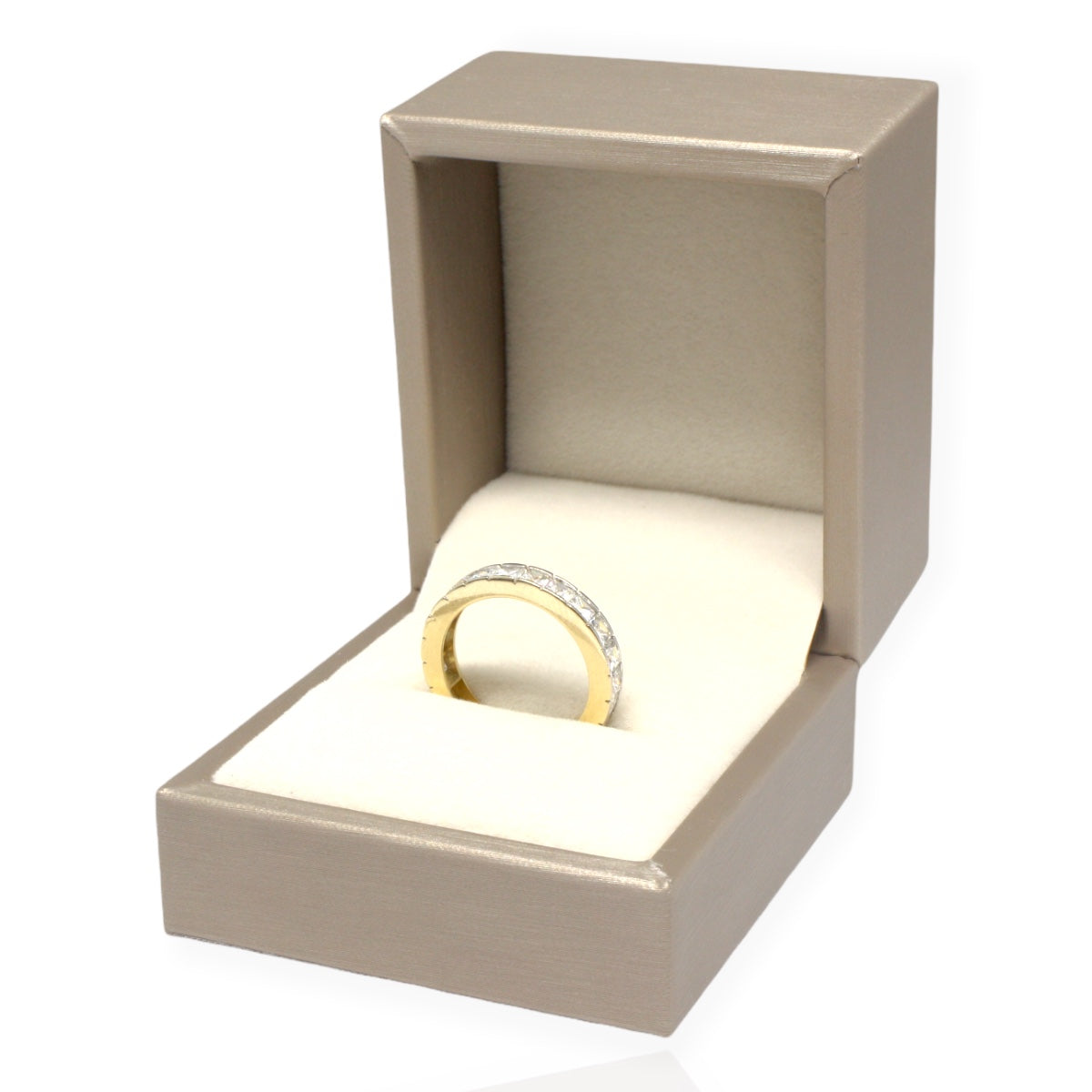 Inel Aur Galben 14K si Cristale Zirconia Albe - Bijuteria Cleopatra