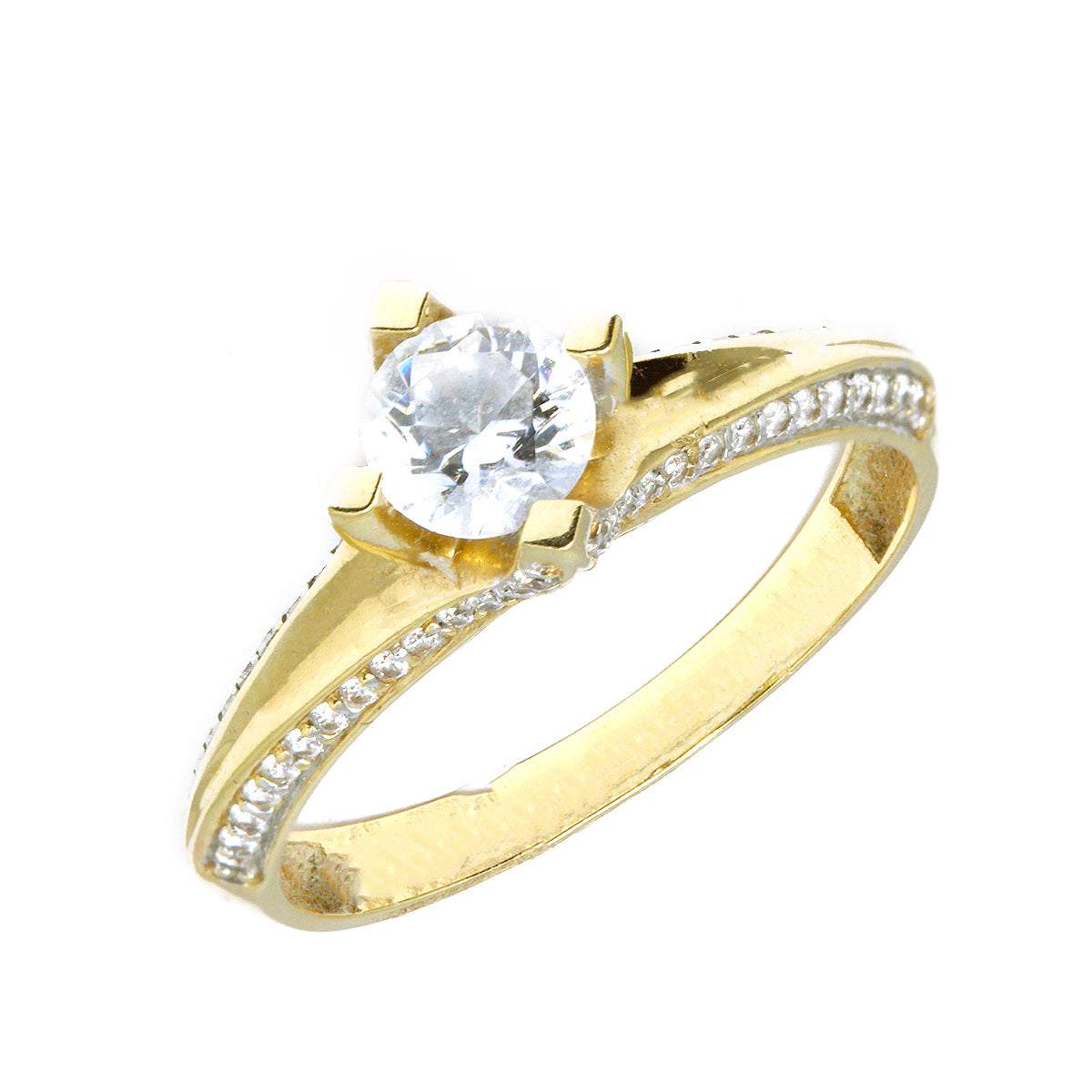 Inel de Logodna Aur 14k cu Pietre Zirconia - Bijuteria Cleopatra