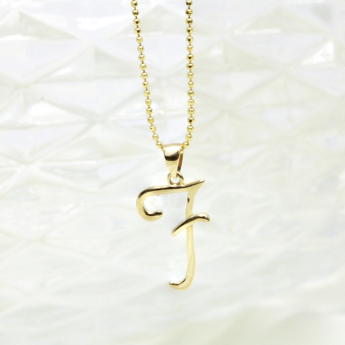 Pandantiv Aur 14k Initiala F - Bijuteria Cleopatra