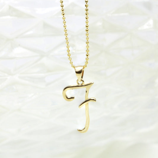 Pandantiv Aur 14k Initiala F - Bijuteria Cleopatra