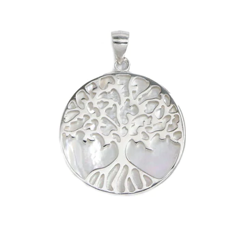 Pandantiv Argint Copac pe Sidef Mare - Bijuteria Cleopatra