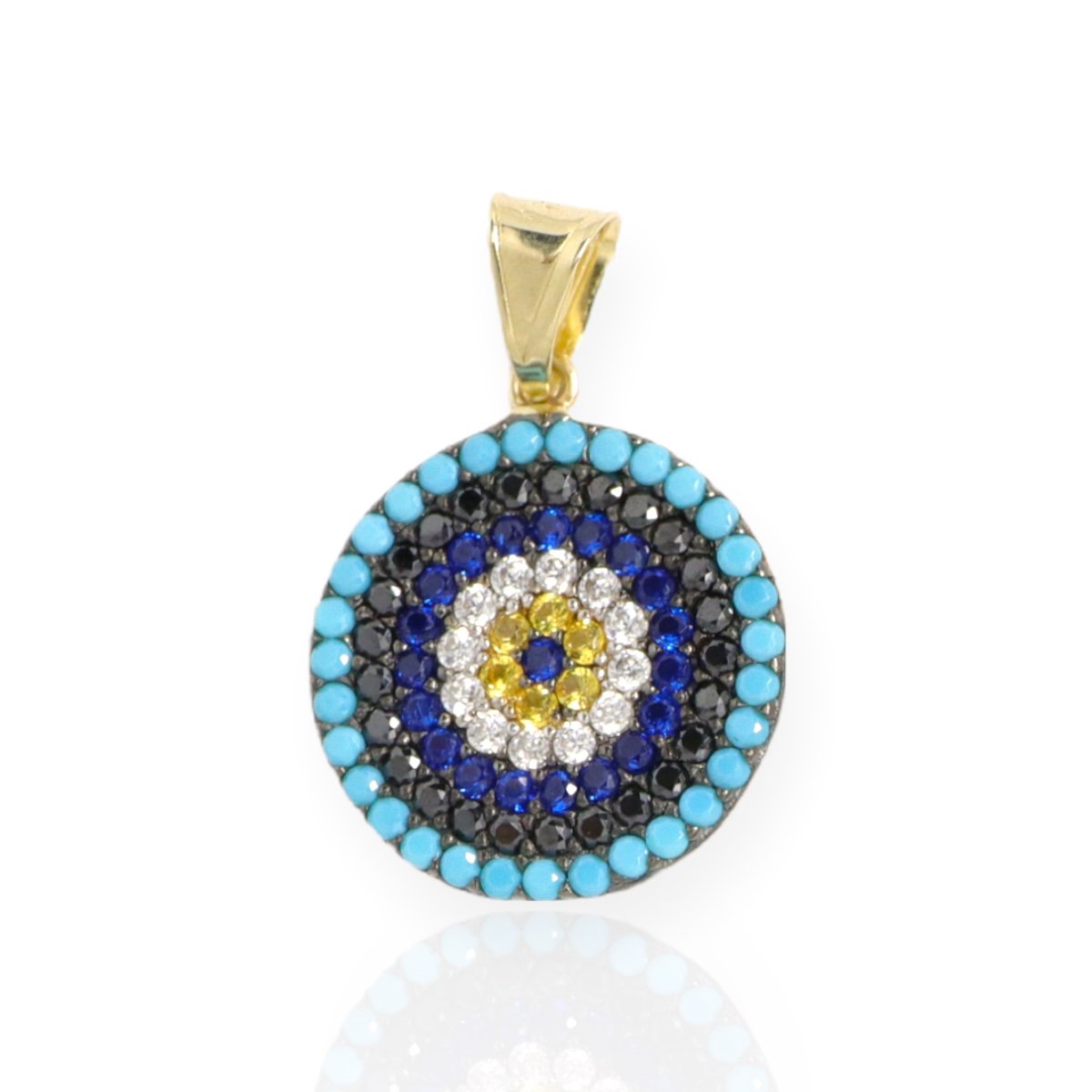 Pandantiv Aur 14K Cu Pietre Multicolore - Bijuteria Cleopatra