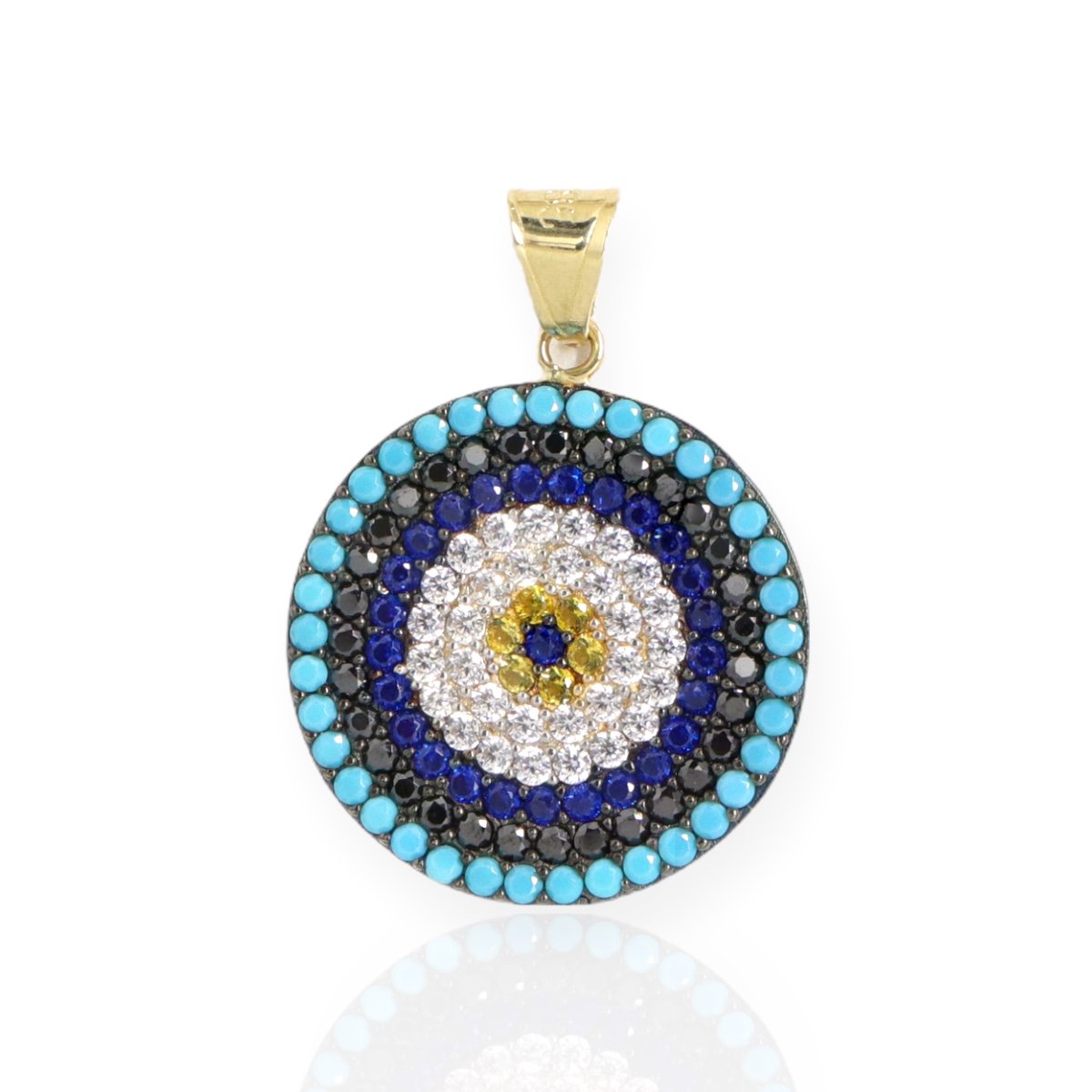 Pandantiv Aur 14K Cu Pietre Multicolore - Bijuteria Cleopatra