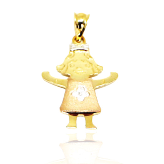 Pandantiv Fetita Aur 14k Multicolor - Bijuteria Cleopatra