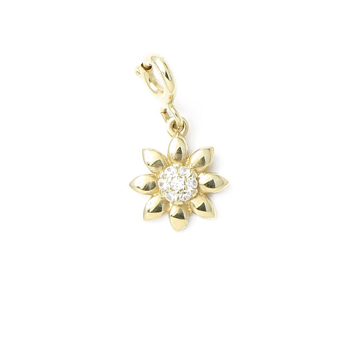 Pandantiv Aur 14k Floare cu Pietre Zirconia - Bijuteria Cleopatra