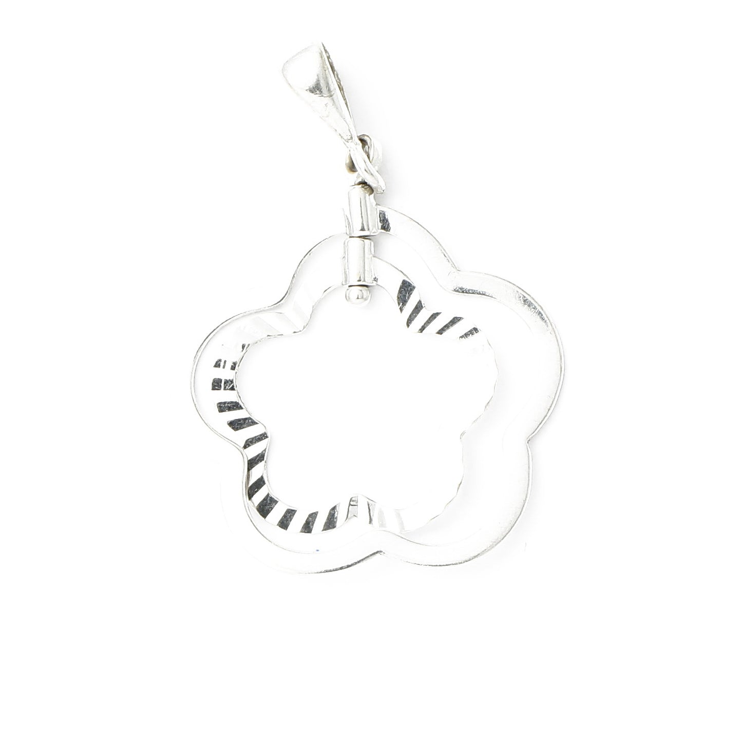 Pandantiv Aur Alb 14k Floare - Bijuteria Cleopatra