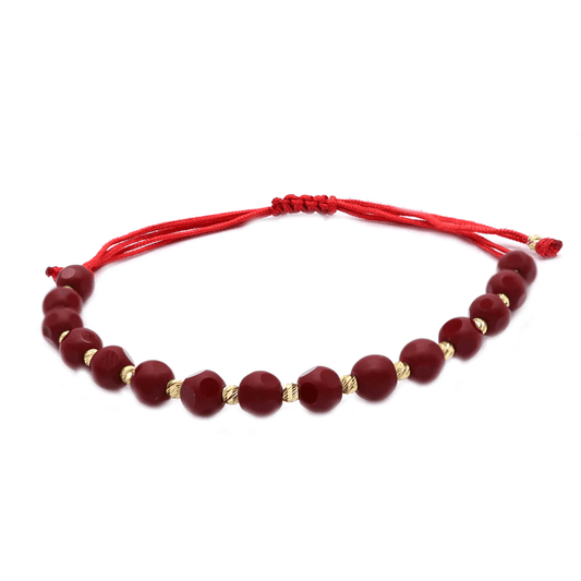 Bratara Snur cu Bile Aur 14k si Bile Piatra Agat - Bijuteria Cleopatra