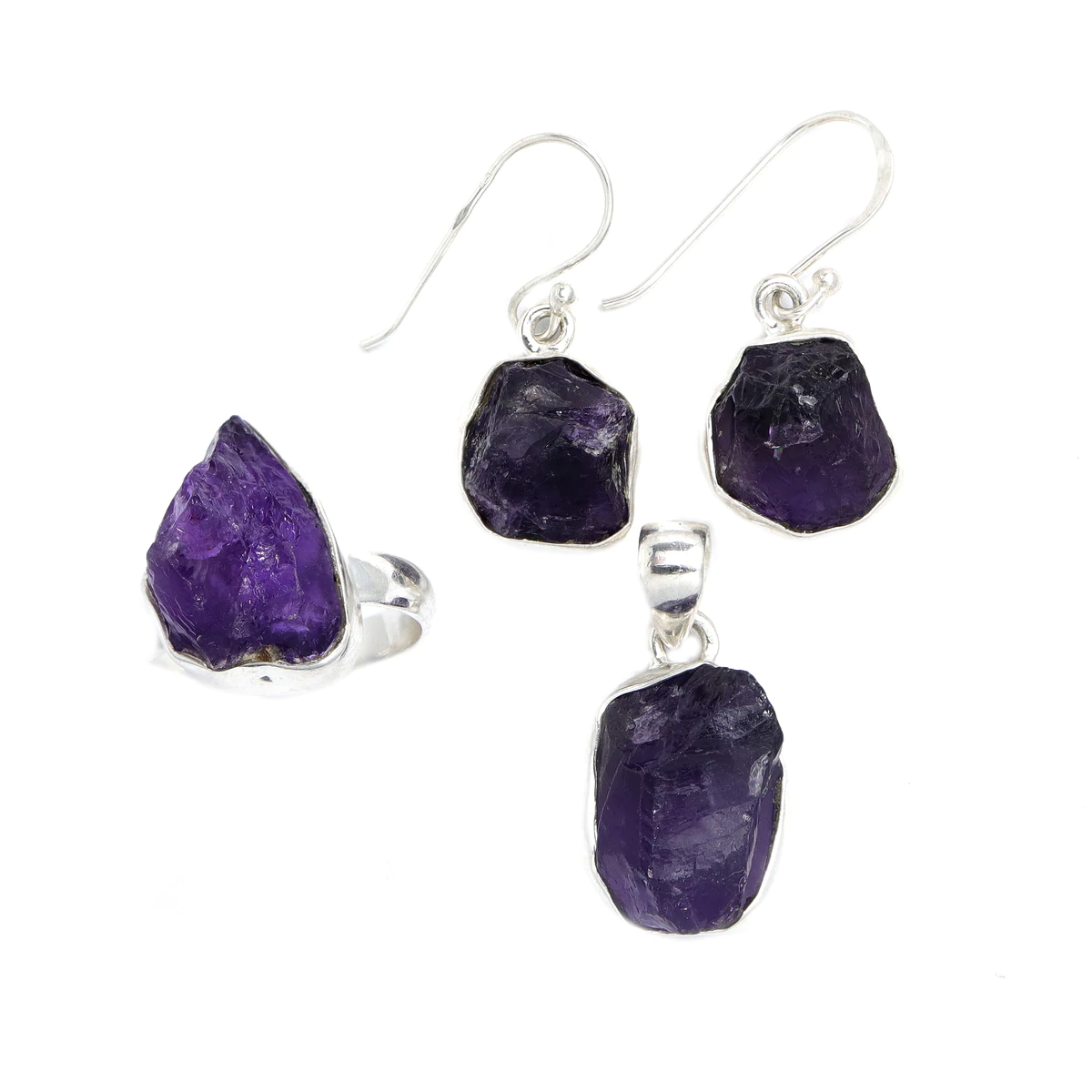 Set Argint Ametist Natural - Bijuteria Cleopatra
