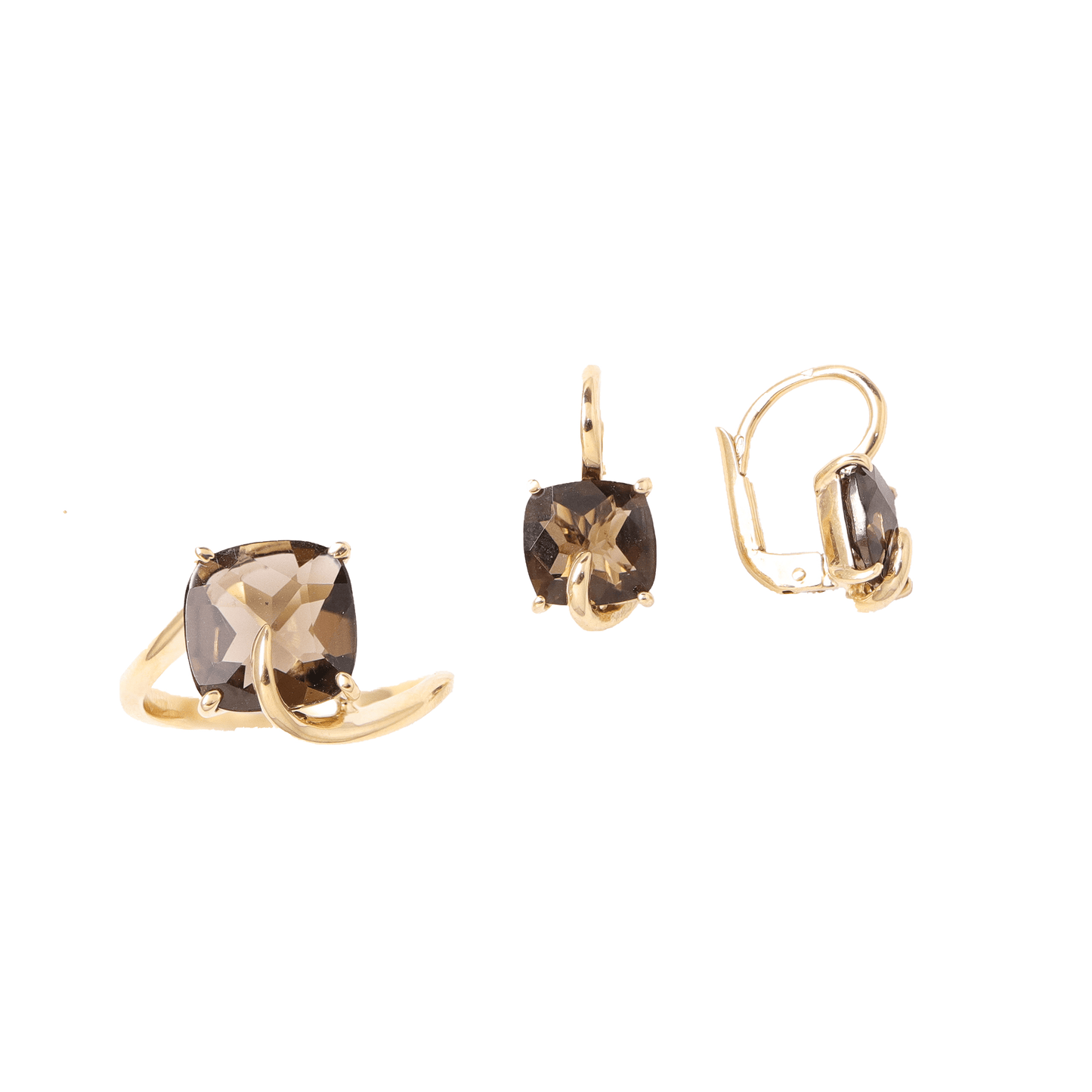 Set Aur 14k cu Cuart Fumuriu - Bijuteria Cleopatra