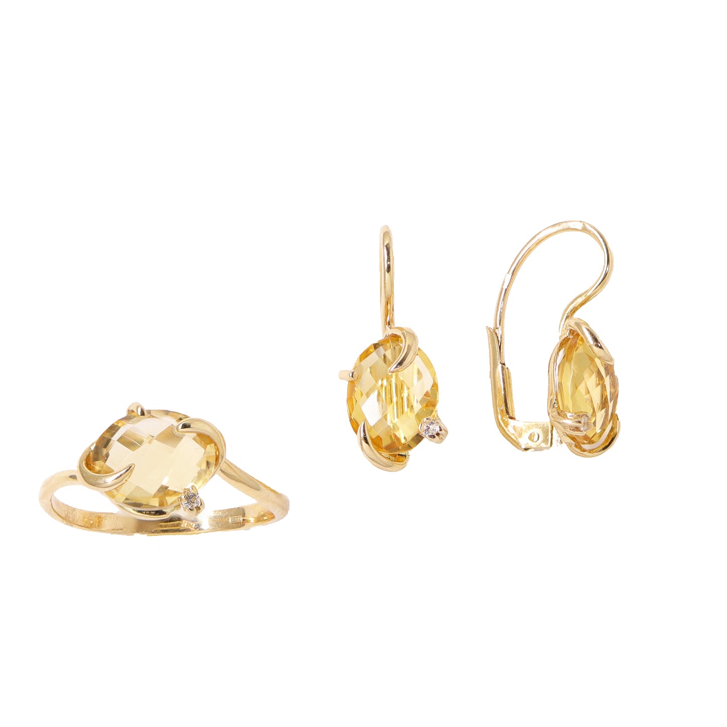 Set Aur 14k cu Piatra Citrin - Bijuteria Cleopatra